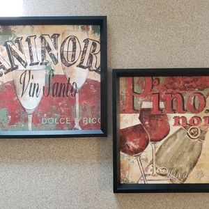 Pair Wine Art/ Frames NWT
